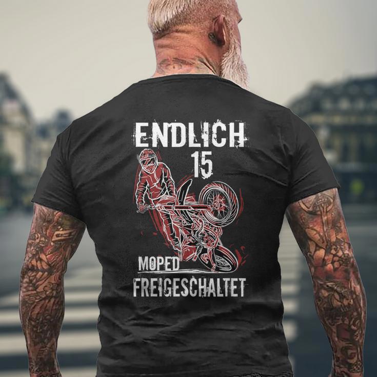 Endlich 15 Moped Freigeschaltet Geburtstag Mopedfahrer T-Shirt mit Rückendruck Geschenke für alte Männer