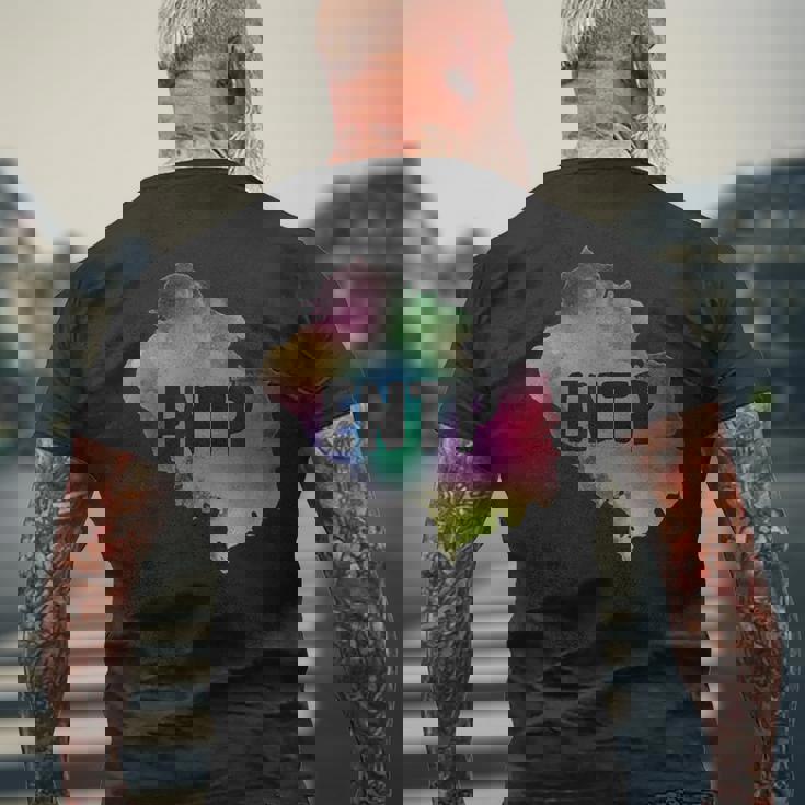 Entp Extrovert Myers Briggs パーソナリティタイプ 水彩画 メンズTシャツ バックプリント 高齢者への贈り物