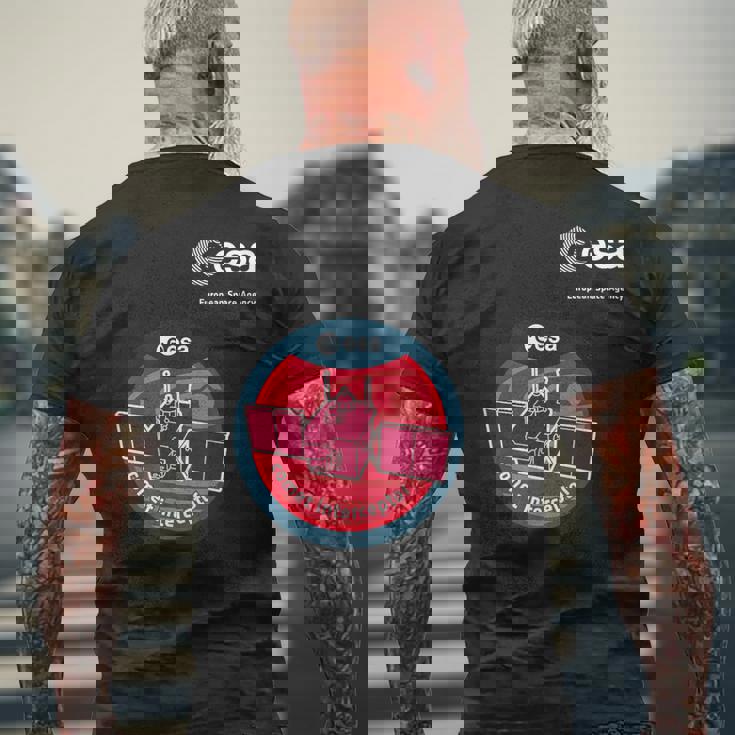Esa欧州宇宙機関ミッション彗星迎撃パッチ メンズTシャツ バックプリント 高齢者への贈り物