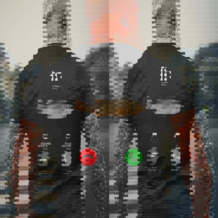 Fih Calling Accept Or Decline 面白い釣りミーム フィッシャーマン メンズTシャツ バックプリント 高齢者への贈り物