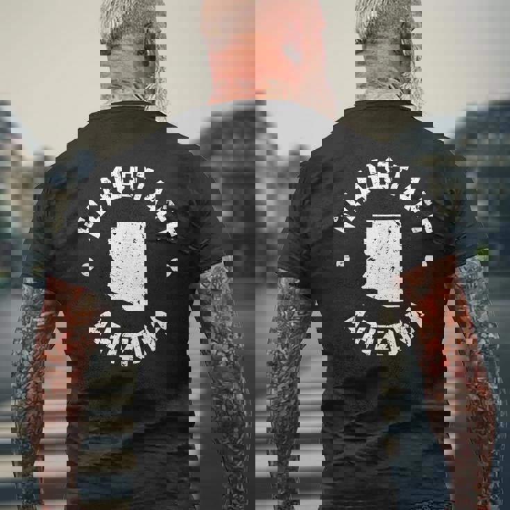 Flagstaff アリゾナギフト Az City メンズTシャツ バックプリント 高齢者への贈り物