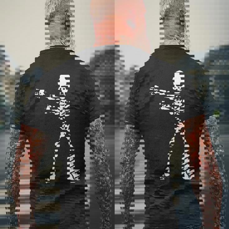 Floss Dance Flossing ダンス 足の骨折 石膏ギプス スケルトン ハロウィーン メンズTシャツ バックプリント 高齢者への贈り物