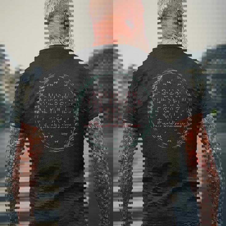 Focus On The Step Not The Whole Staircase Positive Tee Men's Back Print T-Shirt Gifts for Old Men