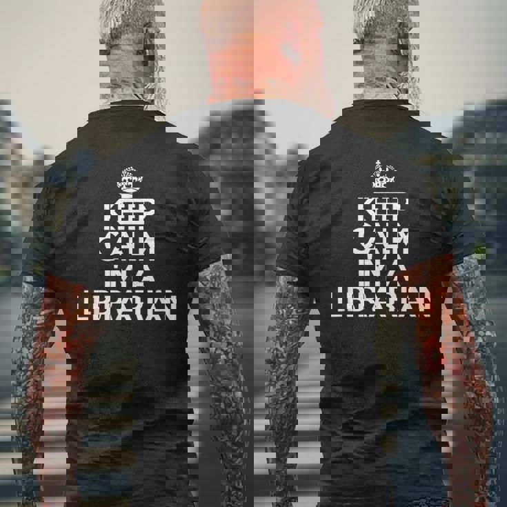 Librarian Keep Calm I'm A Librarian メンズTシャツ バックプリント 高齢者への贈り物