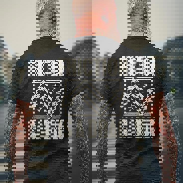 Physics Friction Is A Drag PunメンズTシャツ バックプリント 高齢者への贈り物