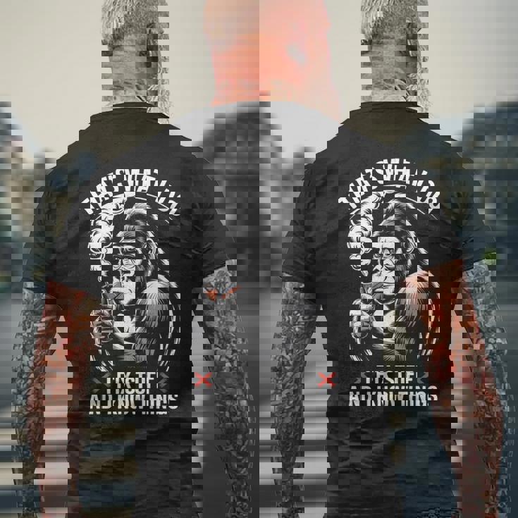 aying I Know Things 皮肉 ギャグ パンゴリラ レディース メンズ 長袖tシャツ メンズTシャツ バックプリント 高齢者への贈り物