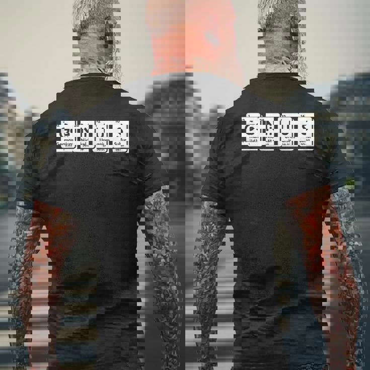 Genius Ge-Ni-U-S 化学元素科学周期表 メンズTシャツ バックプリント 高齢者への贈り物