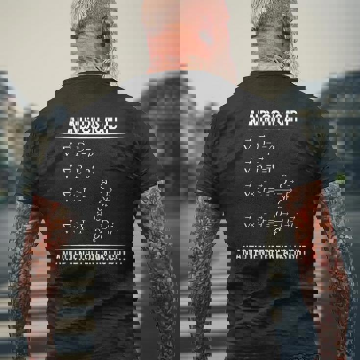 Godaid Maxwell Equations And Then There Was Light メンズTシャツ バックプリント 高齢者への贈り物