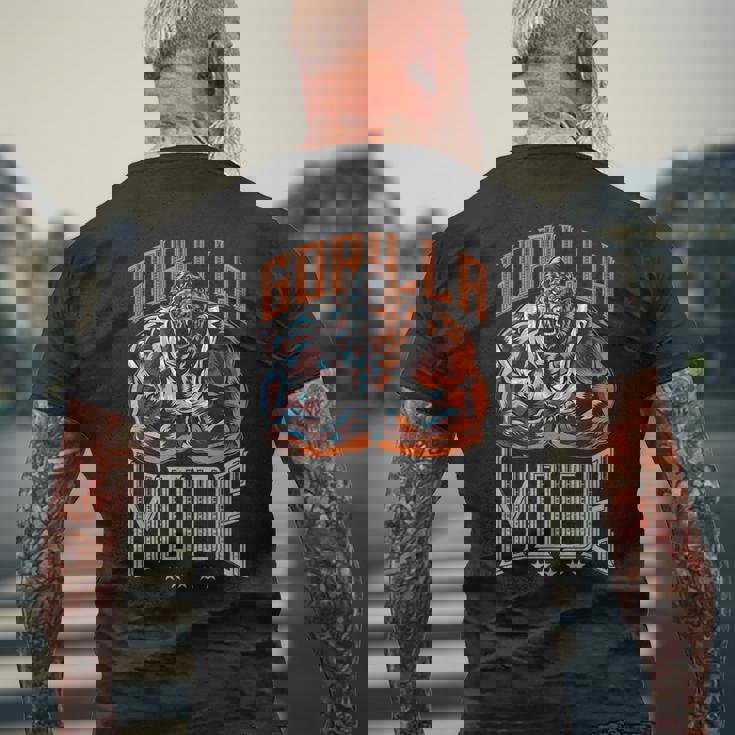 Gorilla ファッションワークアウト ビースト ジム トレーニング フィットネス 筋肉 メンズTシャツ バックプリント 高齢者への贈り物