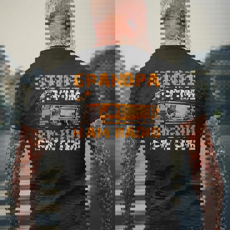 Grandpa Is My Name Ham Radio Is My Game Hamラジオ アマチュア無線 メンズTシャツ バックプリント 高齢者への贈り物