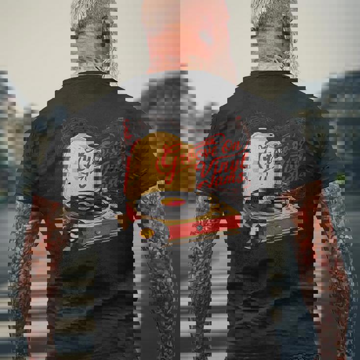 Groove On レトロビニールジャム、レトロビニールレコード メンズTシャツ バックプリント 高齢者への贈り物