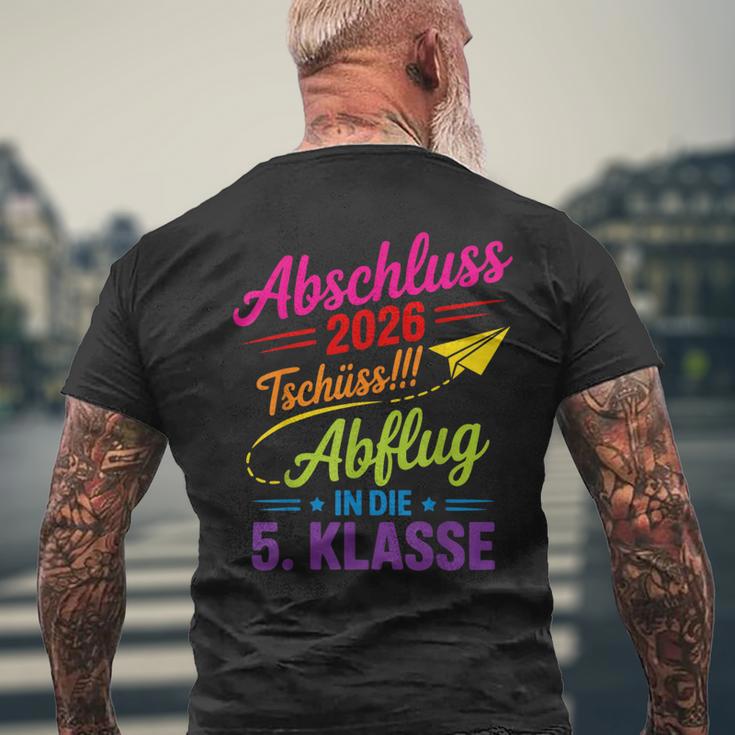 Grundschule Abschluss 2026 Tschüss Abflug In Die 5 Klasse T-Shirt mit Rückendruck Geschenke für alte Männer