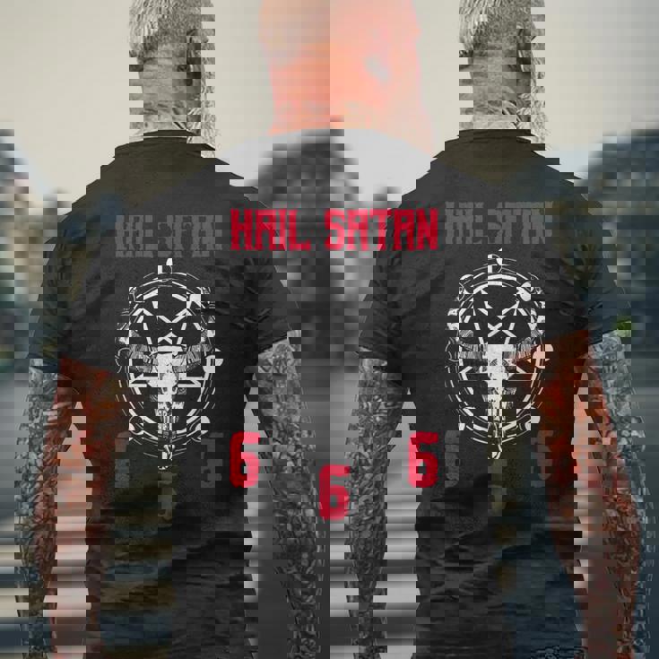 Hailatan 666 バフォメット ペンタグラム ルシファー オカルトサタニック メンズTシャツ バックプリント 高齢者への贈り物