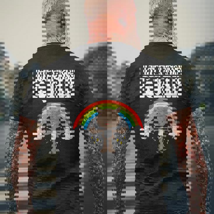 I Hate Everyone Equally 反社会的猫 内向的 メンズTシャツ バックプリント 高齢者への贈り物