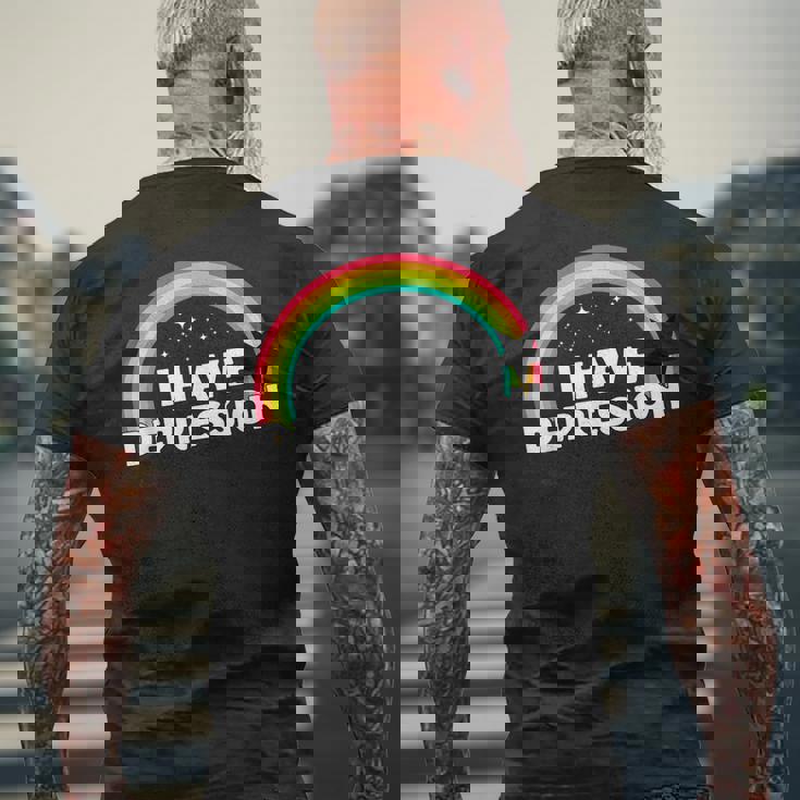 I Have Depression 面白いメンタルヘルスリマインダーギフト メンズTシャツ バックプリント 高齢者への贈り物