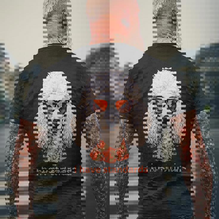 I Havetandardsファニースタンダードプードル愛好家デザイン メンズTシャツ バックプリント 高齢者への贈り物