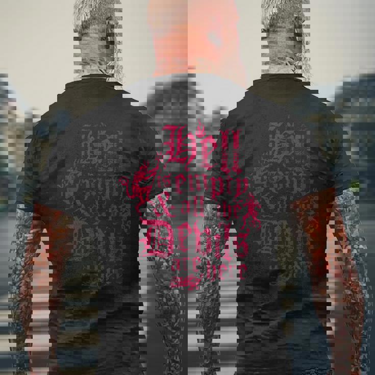 Hell Is Empty テンペスト ヴィンテージ アンティーク調 ゴシック シェイクスピア メンズTシャツ バックプリント 高齢者への贈り物