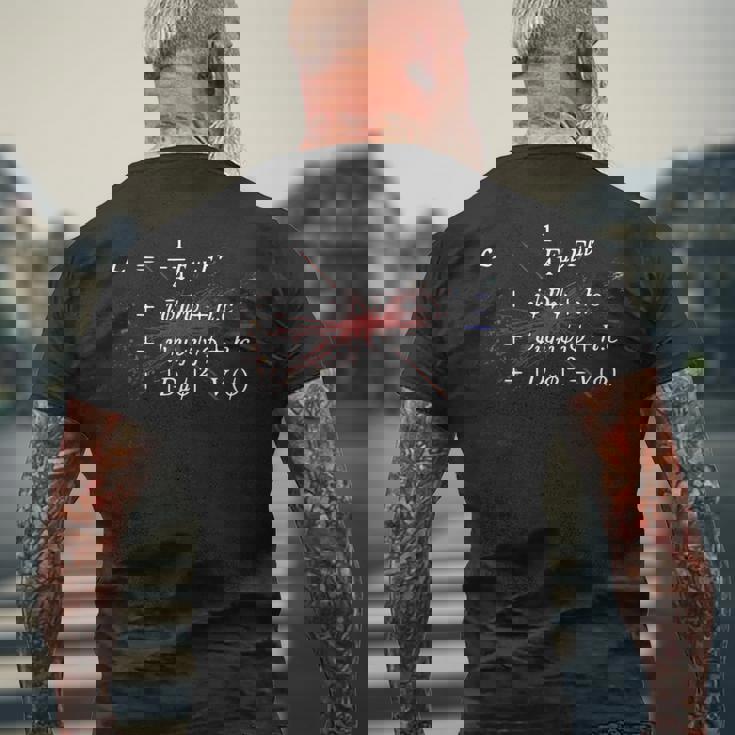 Higgs Boson Lagrangian 理論物理標準モデル メンズTシャツ バックプリント 高齢者への贈り物