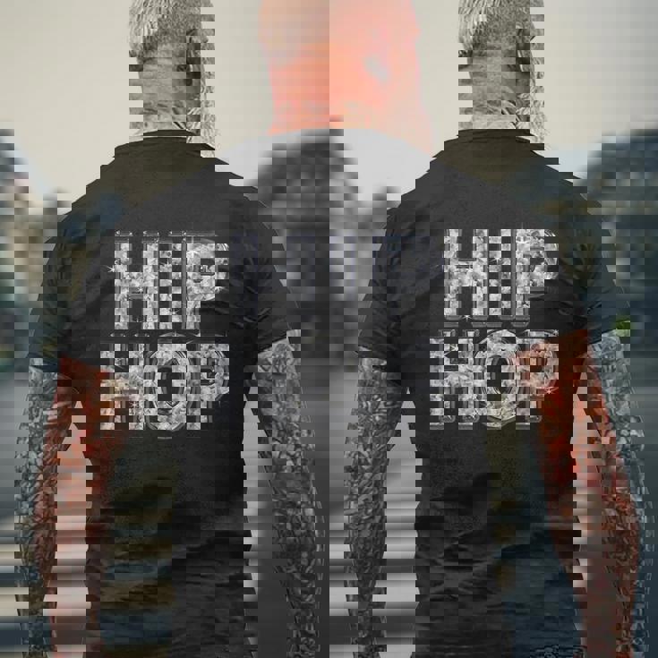 Hip Hop ヒップホップ（ダイヤモンド フォント）【Streetstarz ストリートスターズ】文字 かっこいい メンズTシャツ バックプリント 高齢者への贈り物