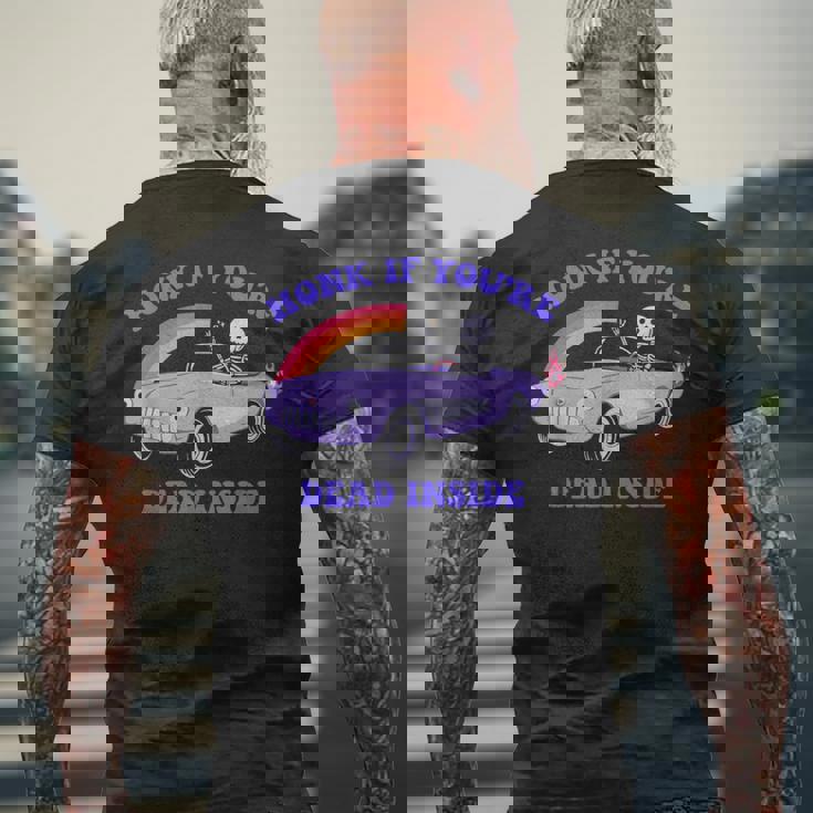 Honk If You're Dead Inside デザイン メンズTシャツ バックプリント 高齢者への贈り物