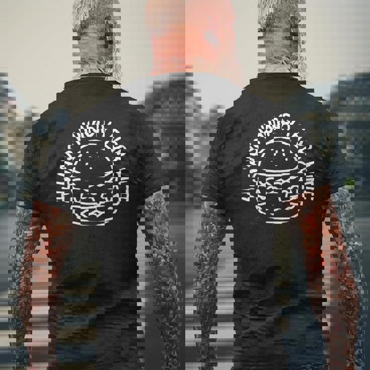 Hungry For Life 賢いハンバーガーデザイン メンズTシャツ バックプリント 高齢者への贈り物