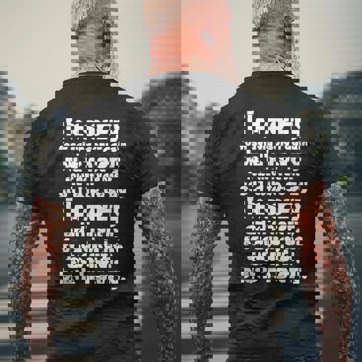 I'morry Foraysorry Beingorry おかしな謝罪 メンズTシャツ バックプリント 高齢者への贈り物