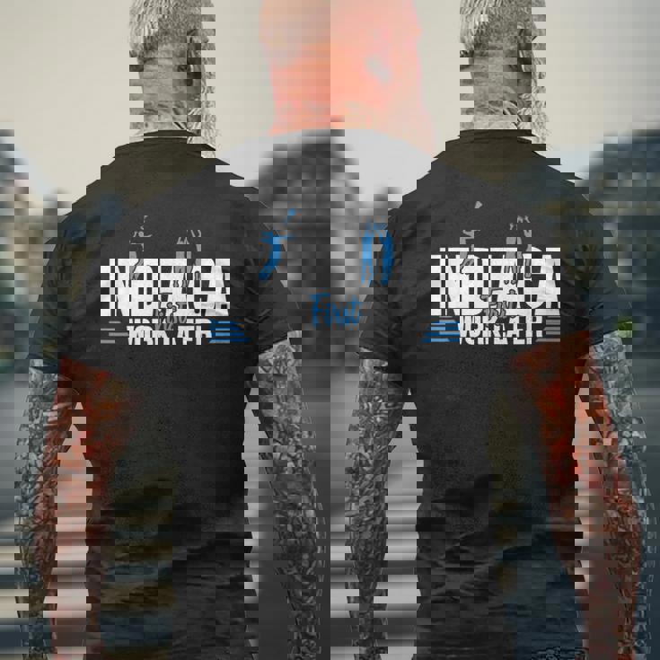 Indiaca First Work Later Handhuttlecock Peteca Indiaca メンズTシャツ バックプリント 高齢者への贈り物