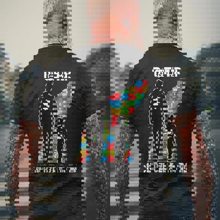 Insieme Orgoglioso Padre Figlio Autistico Ragazzi Autismo Consapevolezza Papà T-shirt da uomo con stampa posteriore Regalos para ancianos