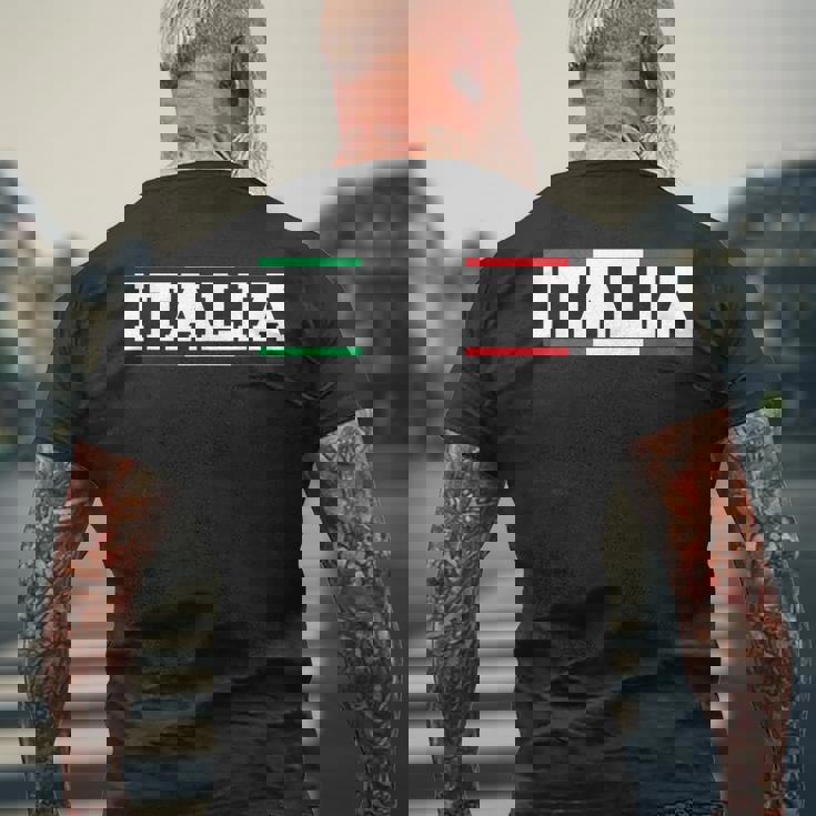Italia Italian Flag Map Shield Badge Italy Sports Soccer Fan Men's Back Print T-Shirt Gifts for Old Men Italia Italian Flag Map Shield Badge Italy Sports Soccer Fan Men's Back Print T-Shirt Gifts for Old Men