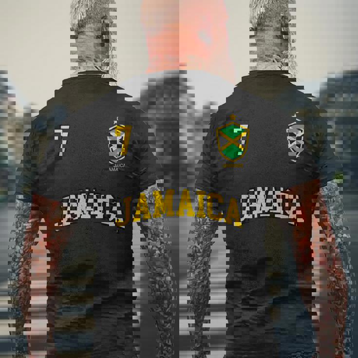 Jamaica チームサッカー ジャマイカ Number 7Occer メンズTシャツ バックプリント 高齢者への贈り物