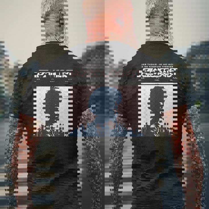 Jazzologist ヴィンテージ ジャズ ミュージック ジャズ ファンク ソウル メンズTシャツ バックプリント 高齢者への贈り物