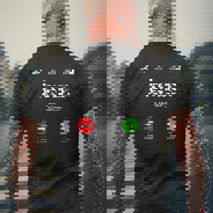 Jesus Is Calling 面白いイエスキリストギフト メンズTシャツ バックプリント 高齢者への贈り物