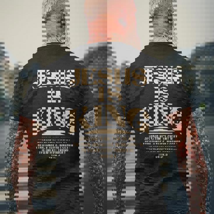 Jesus Is King Bibleerse John 14 メンズTシャツ バックプリント 高齢者への贈り物