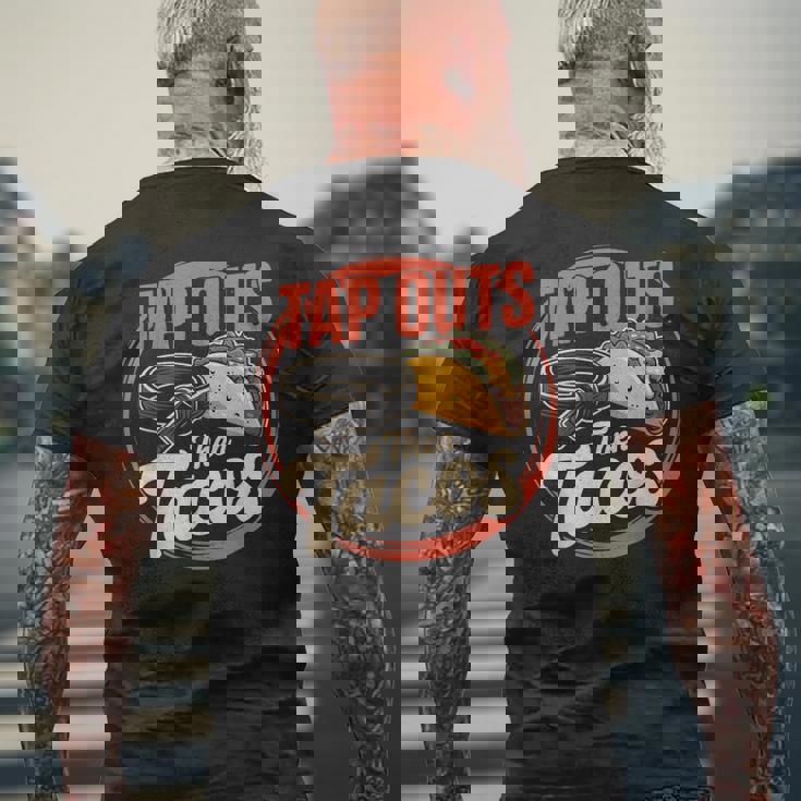 Jiu Jitsu Taco Retro Vintage Tap Outs Then Tacos Men's Back Print T-Shirt Gifts for Old Men