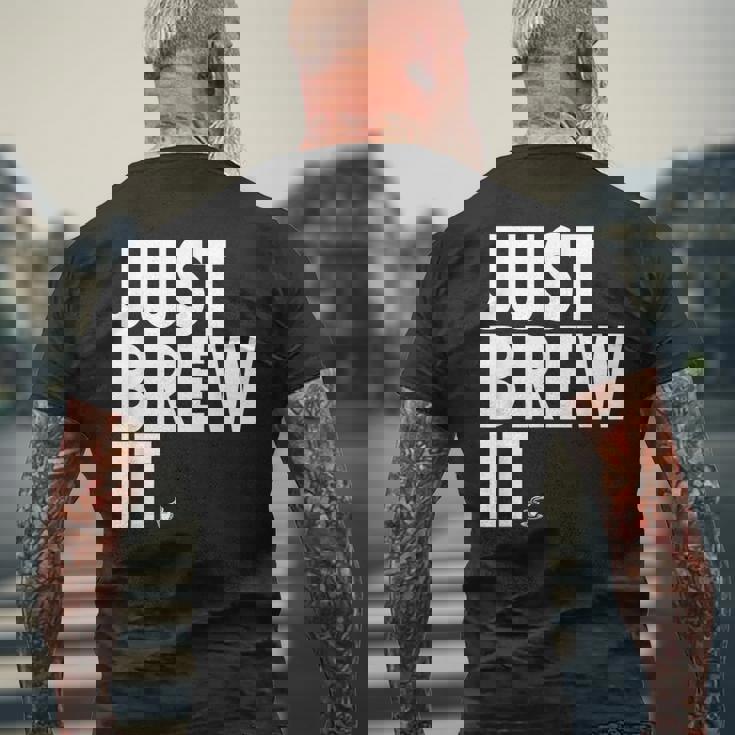 Just Brew It おもしろコーヒーシャツ メンズTシャツ バックプリント 高齢者への贈り物