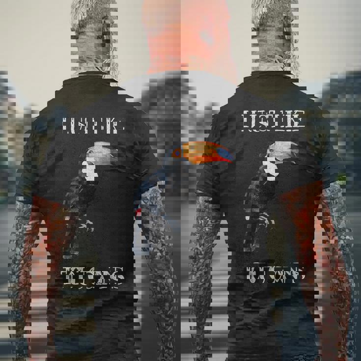 I Just Like Toucans Bird Animal Park オオハシ メンズTシャツ バックプリント 高齢者への贈り物