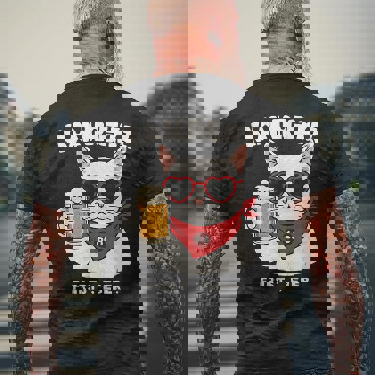 Kanreki 還暦 60歳 記念 猫 サングラス ビール 大人のユーモア メンズTシャツ バックプリント 高齢者への贈り物