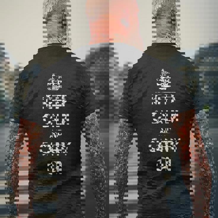 Keep Calm And Carry On ヴィンテージポスタープリント レトロ メンズTシャツ バックプリント 高齢者への贈り物