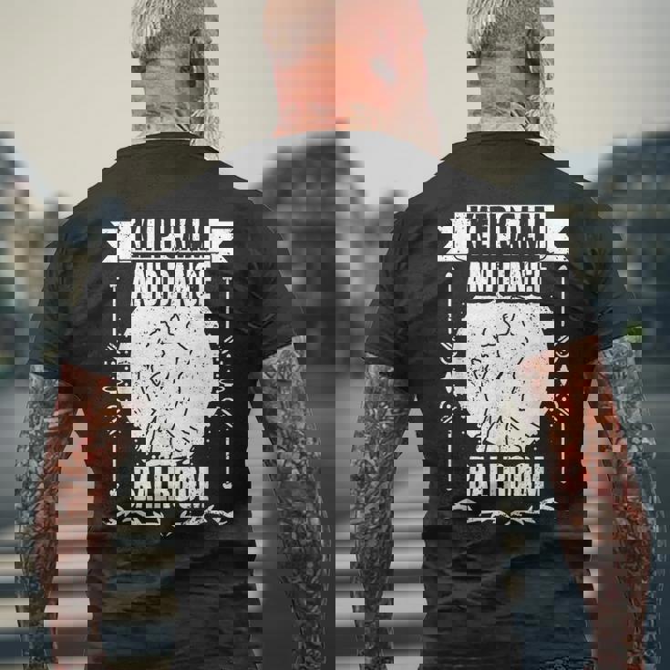 Keep Calm And Dance 面白い社交ダンスa 社交ダンサー メンズTシャツ バックプリント 高齢者への贈り物