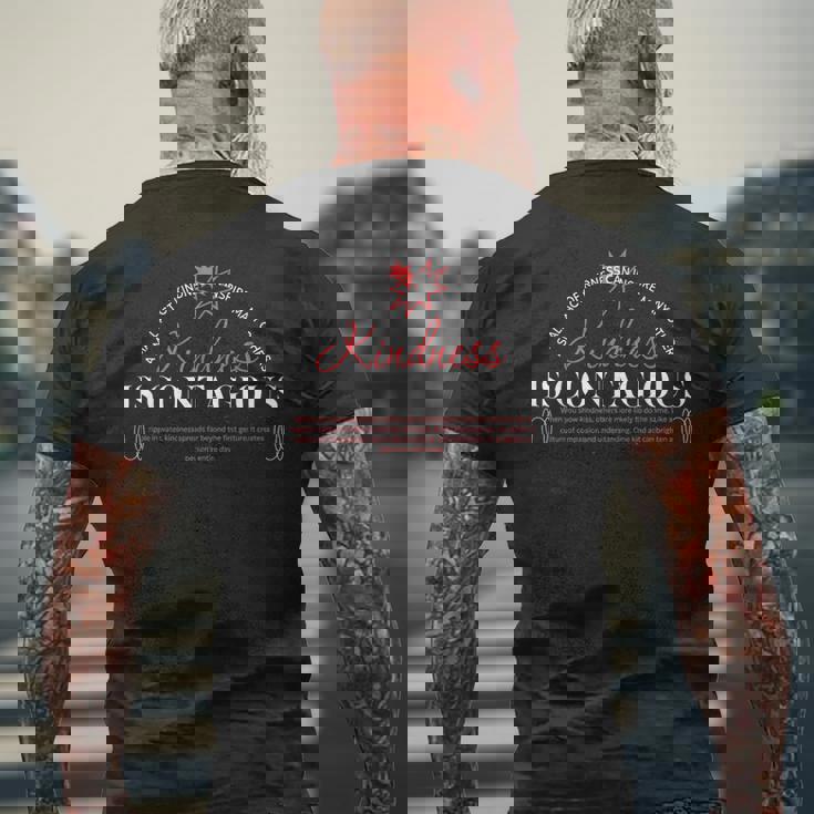 Kindness Is Contagious アーバンタイポグラフィストリートウェア メンズTシャツ バックプリント 高齢者への贈り物