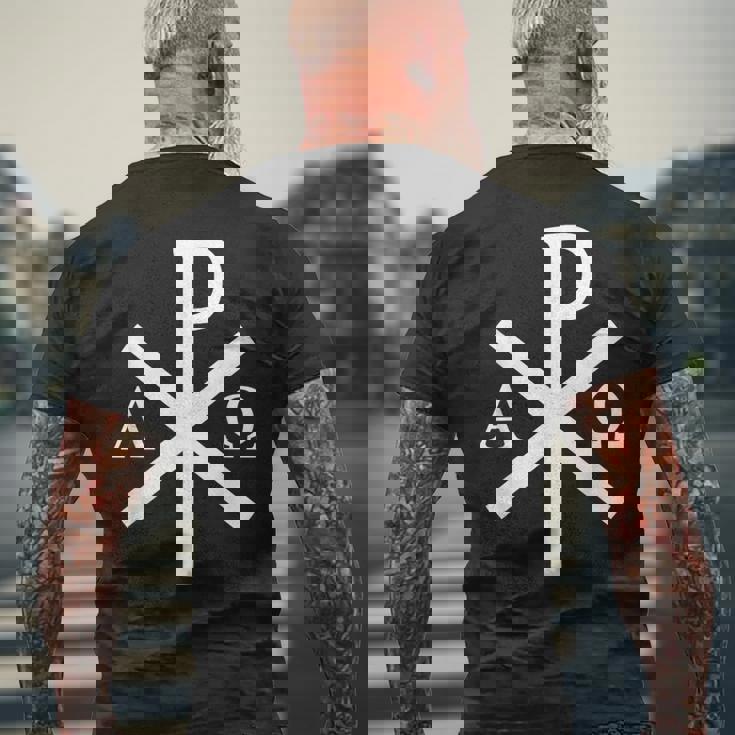 La Croix Chi-Rho -Ymbole De Jésus-Christ -2 T-shirt imprimé au dos Cadeaux pour les vieillards