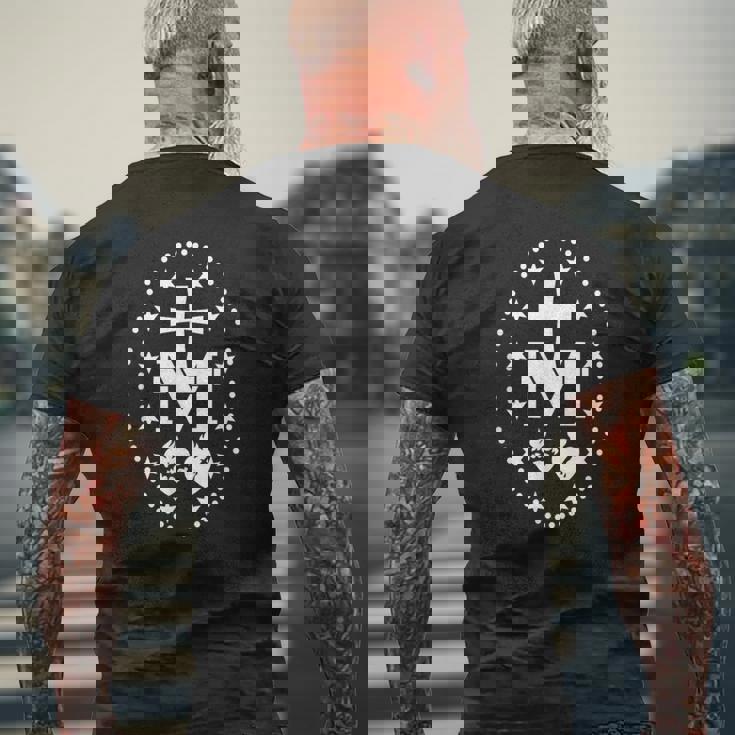 La Médaille Miraculeuse Nous Protège De Tous Les Maux T-shirt imprimé au dos Cadeaux pour les vieillards