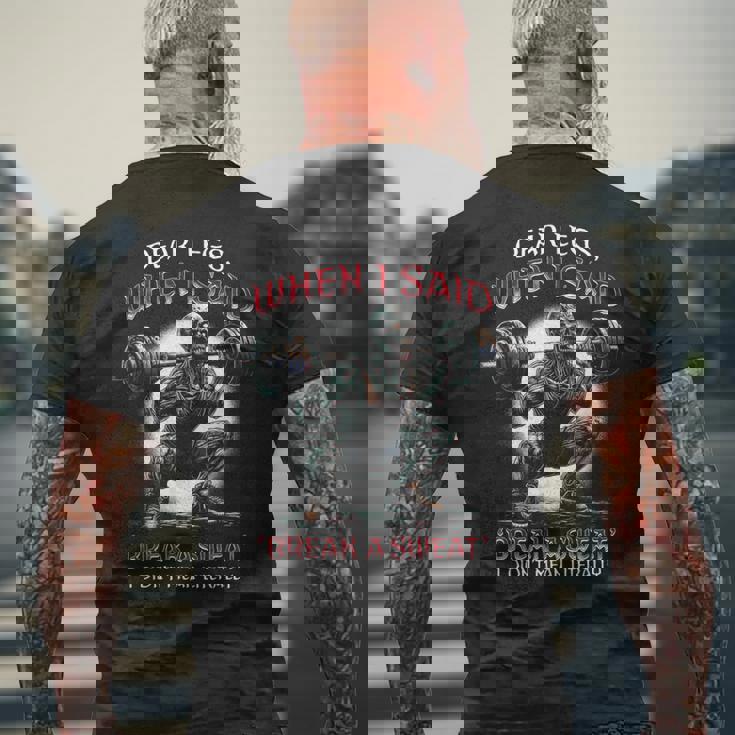 Leg Day 脚 ワークアウト ボディビルダー スクワット 健康 フィットネス ジム メンズTシャツ バックプリント 高齢者への贈り物