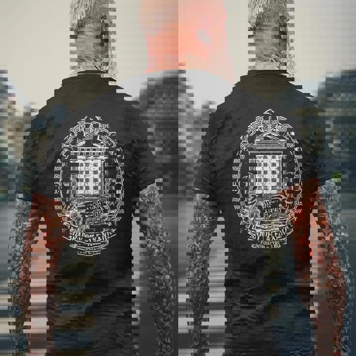 Library Of Alexandria Ancient Book Lover Librarian Books Men's Back Print T-Shirt Gifts for Old Men