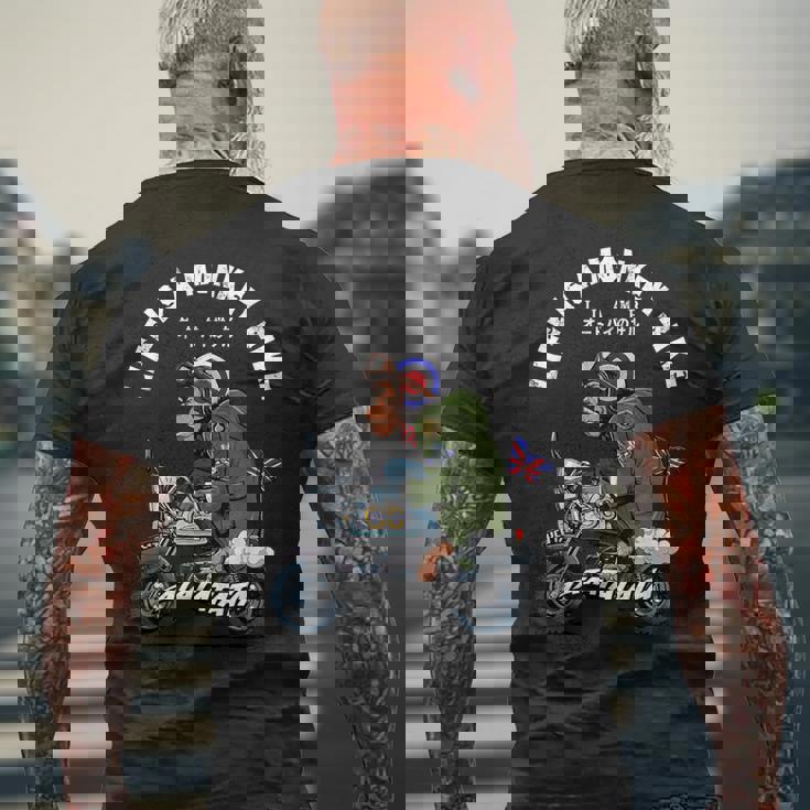 Life Is A Monkey Bike クラシック ブリットモッド メンズTシャツ バックプリント 高齢者への贈り物