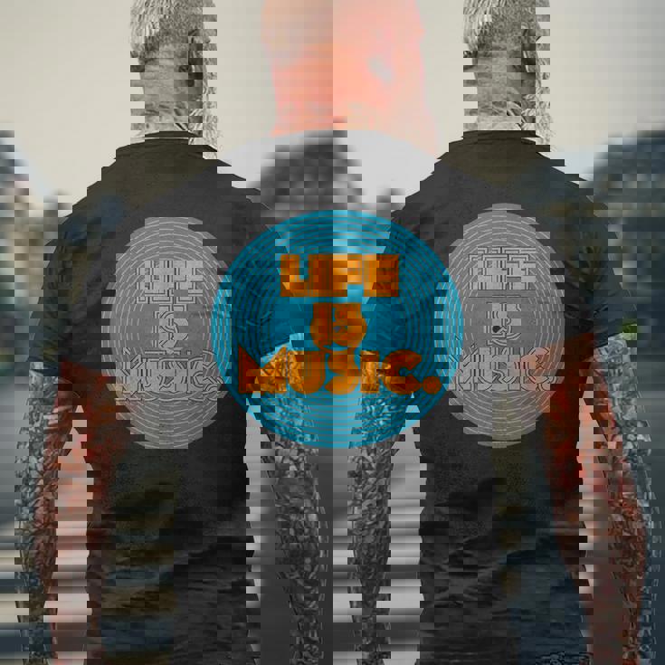 Life Is Music メンズTシャツ バックプリント 高齢者への贈り物