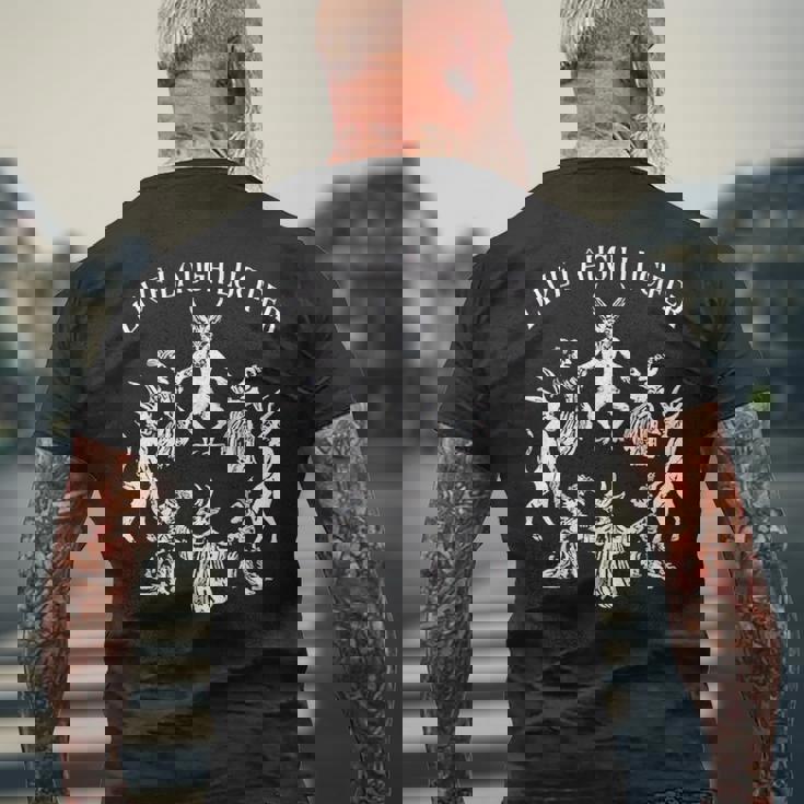 Live Laugh Lucifer ホラー サタン 悪魔 悪魔 悪魔 ヤギ メンズTシャツ バックプリント 高齢者への贈り物