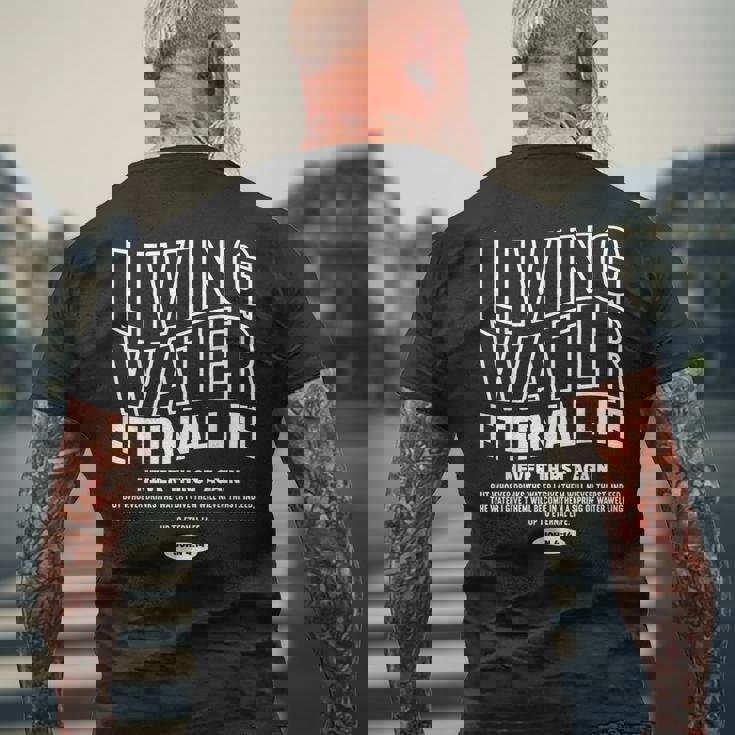 Living Water Eternal Life John 4 メンズTシャツ バックプリント 高齢者への贈り物