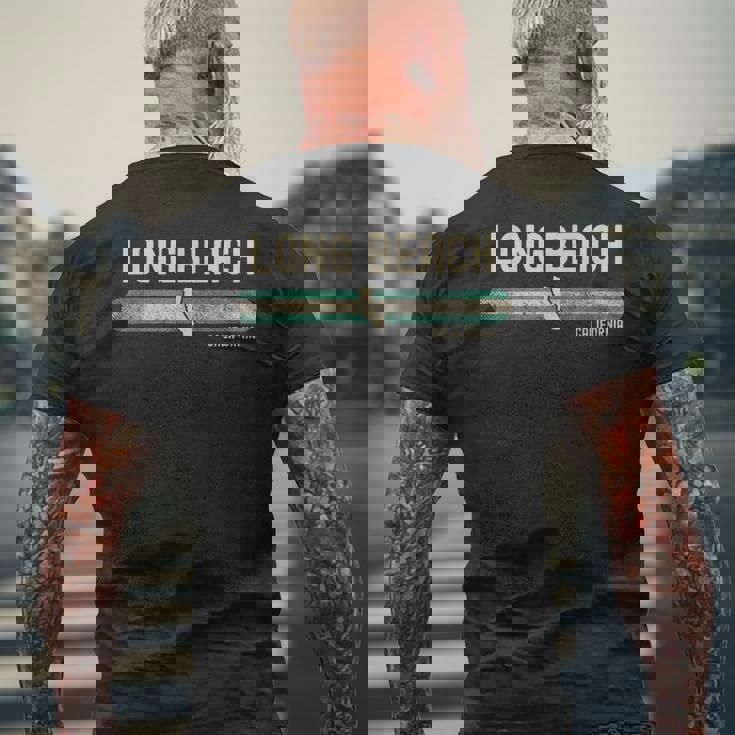 Long Beach Ca メンズTシャツ バックプリント 高齢者への贈り物