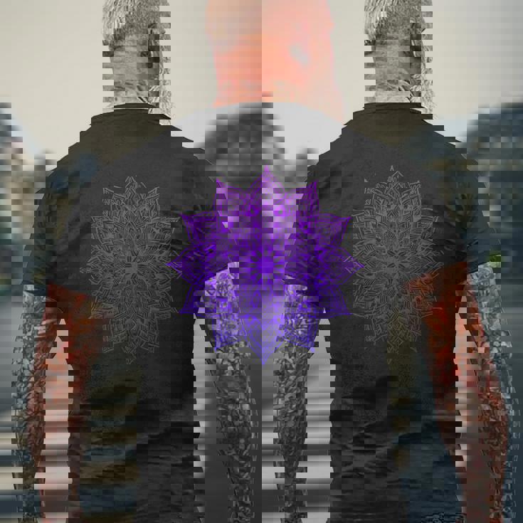 Lotus Mandala Buddha Zen Art Succulent Botanical Boho Men's Back Print T-Shirt Gifts for Old Men